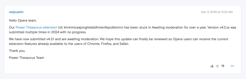 opera addons moderation