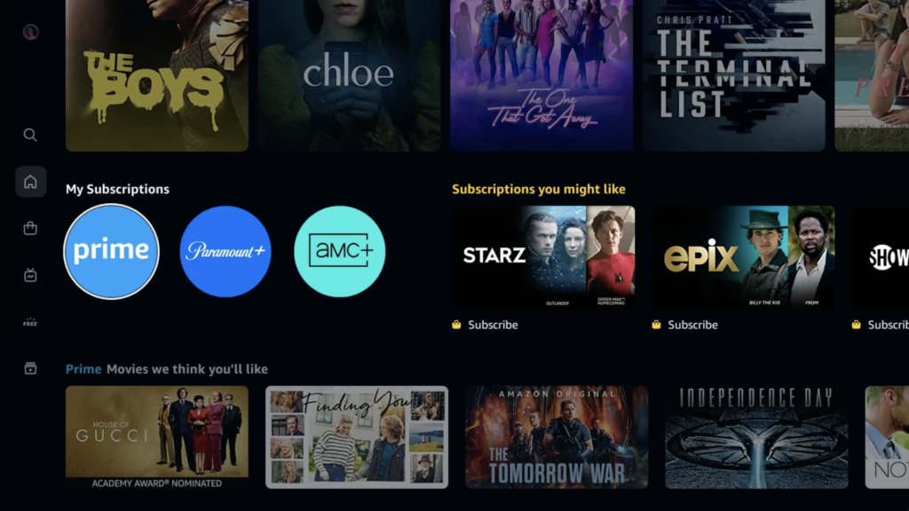 Prime Video user interface vs Netflix interface layout